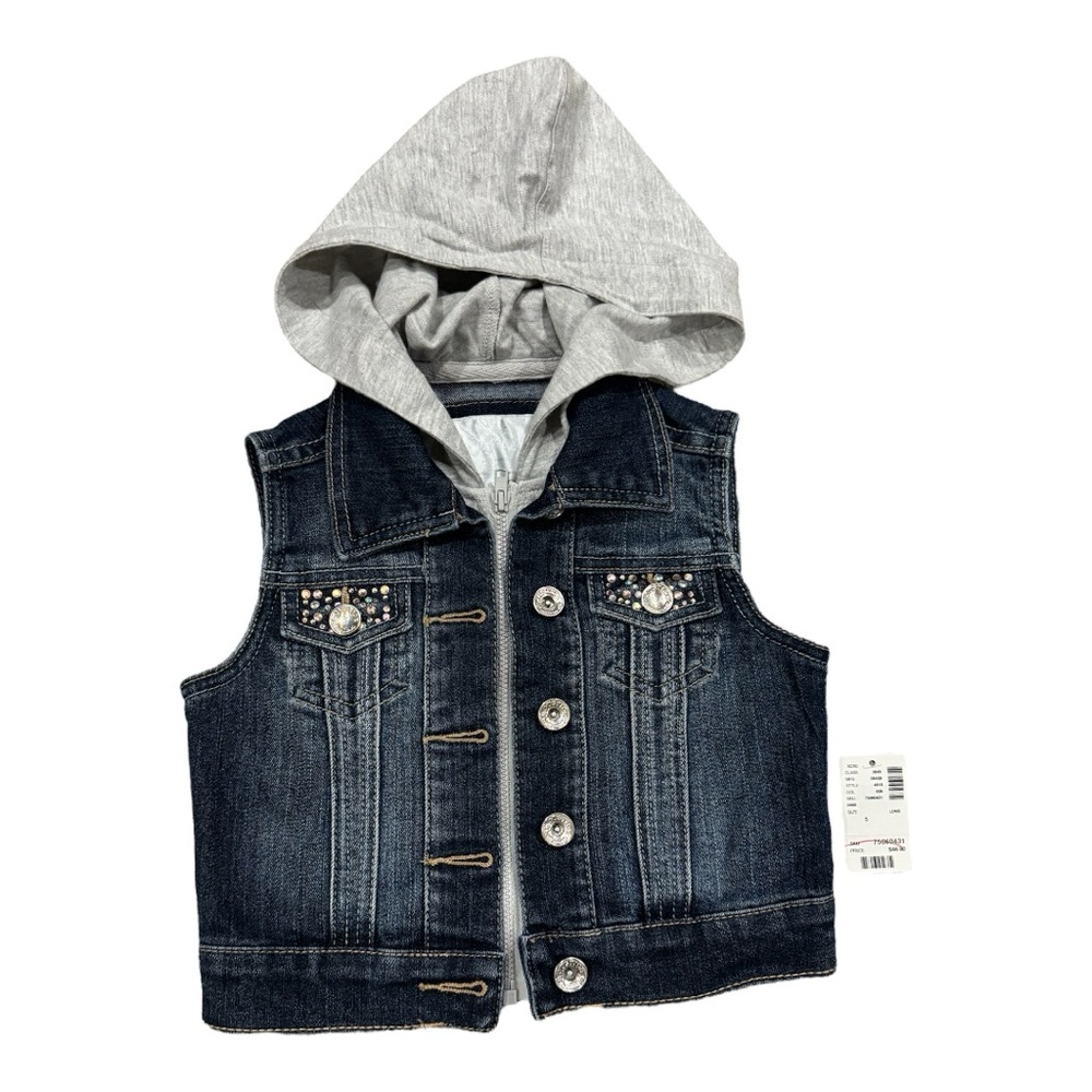 Justice Denim Vest with Gray Hood